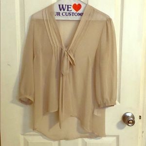 Urban Outfitters Sheer Cream Blouse